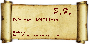 Péter Héliosz névjegykártya